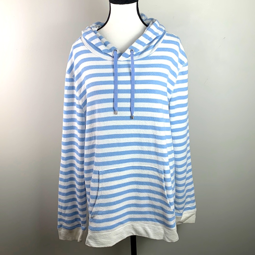 Jones New York French Terry Relaxed Fit Striped Hoodie NEW! - Picture 5 of 8